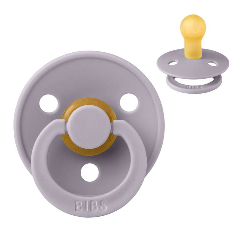 Rund Colour Sut   Str. 1   Naturgummi   Fossil Grey fra Bibs