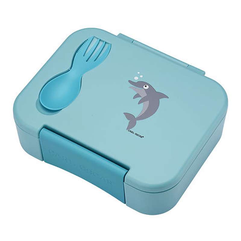 Bentobox Madkasse M. Cutelery   Kids   Delfin   Lys Blå fra Carl Oscar