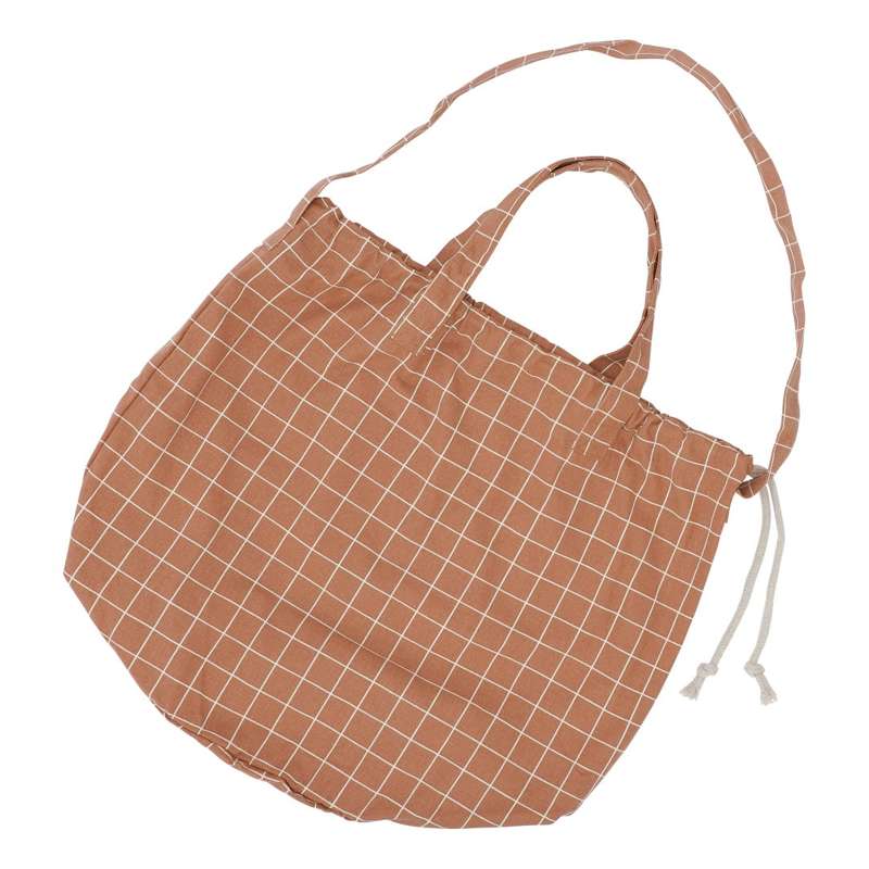 Indkøbsnet M. Snørrelukning   Terracotta Check fra Haps Nordic
