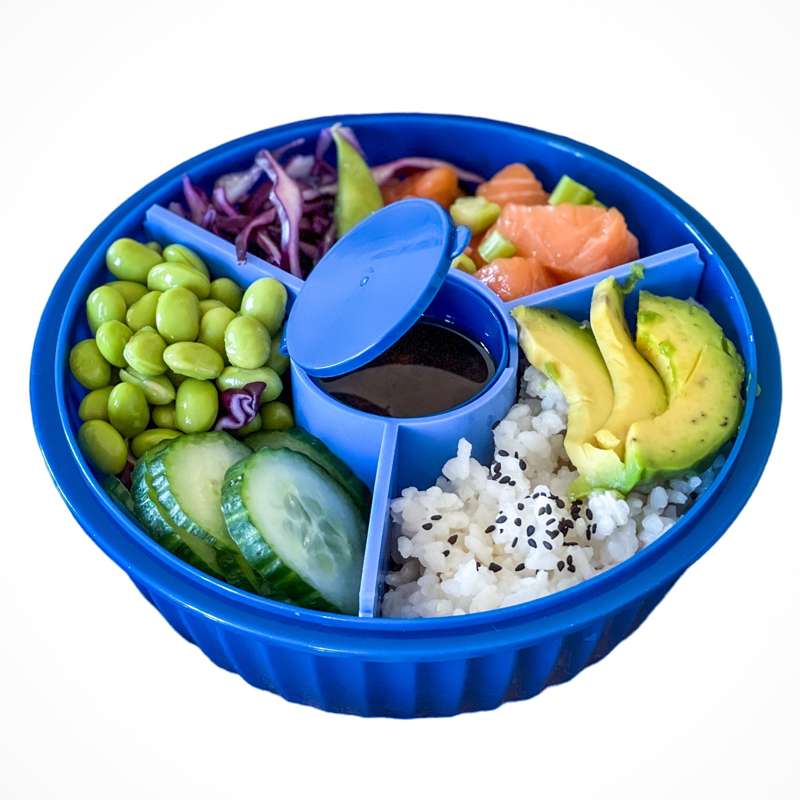 Madkasse   Poke Love Bowl   4 Rum   Hawaii Blue fra Yumbox