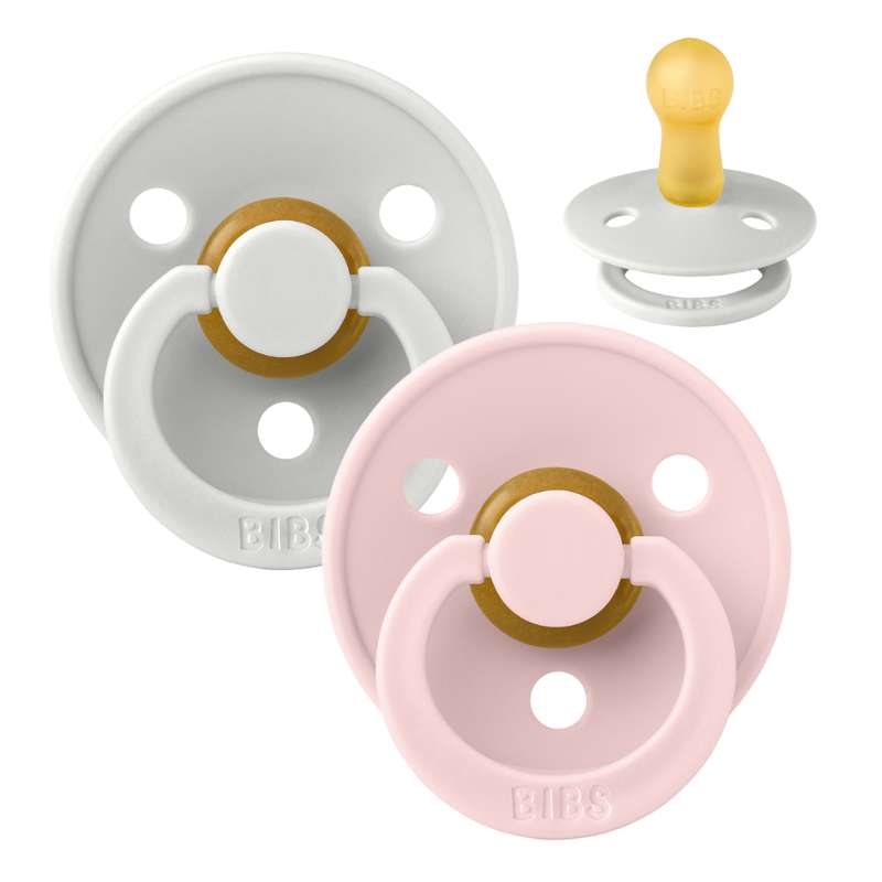 Rund Colour Sut 2 Pak Str. 2 Naturgummi Haze Blossom fra Bibs
