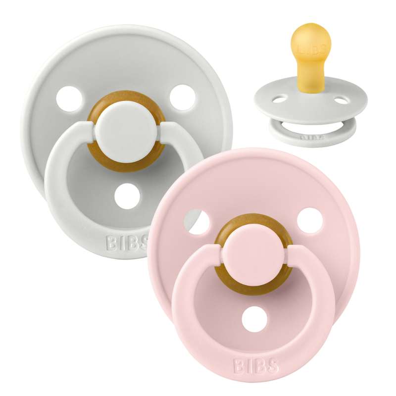 Rund Colour Sut 2 Pak Str. 1 Naturgummi Haze Blossom fra Bibs