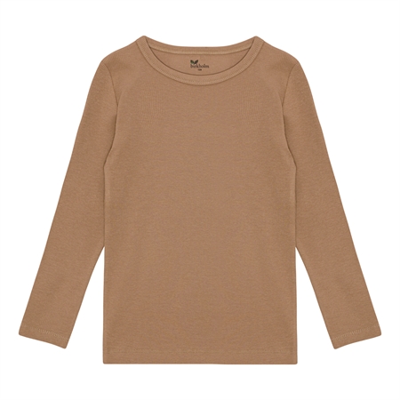Rib Bluse Cafe Latte Brun fra Birkholm