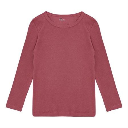 Rib Bluse Rabarber Rosa fra Birkholm