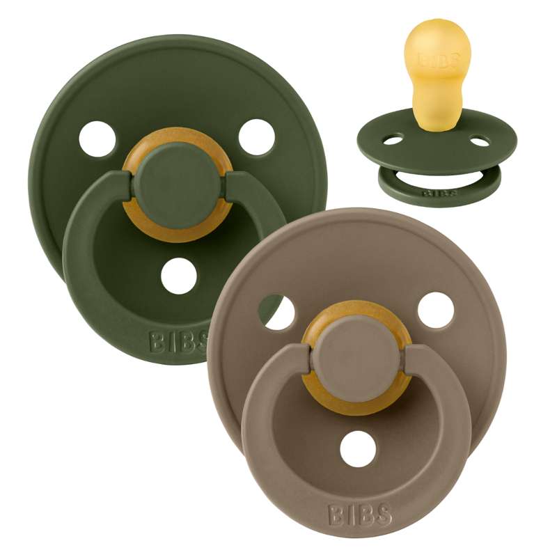 Rund Colour Sut   2 Pak   Str. 3   Naturgummi   Hunter Green Dark Oak fra Bibs