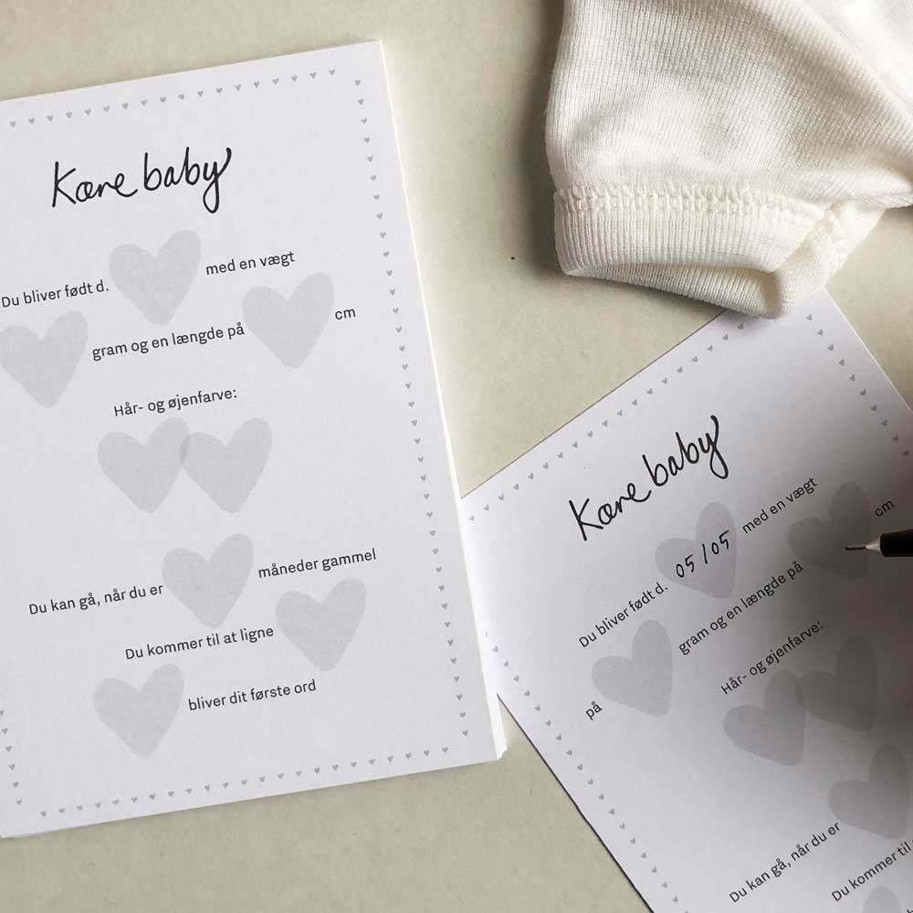 Mindekort   Quiz Til Babyshower (20 Stk)
