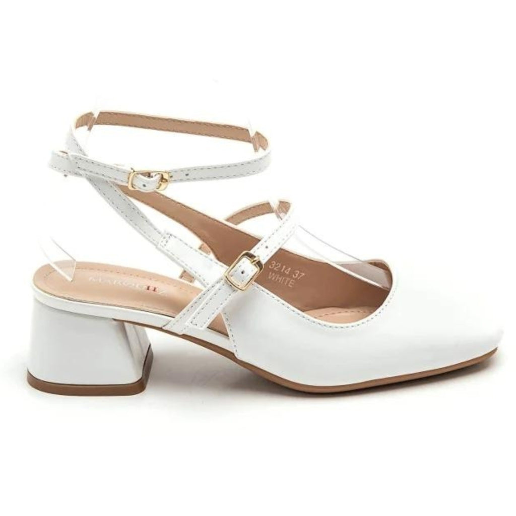Inge Dame Ballerina Med Hæl 3214   White fra Shoes