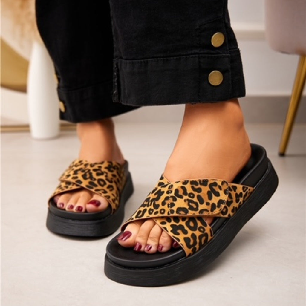 Ingrid Dame Sandaler 5823 Leopard fra Shoes