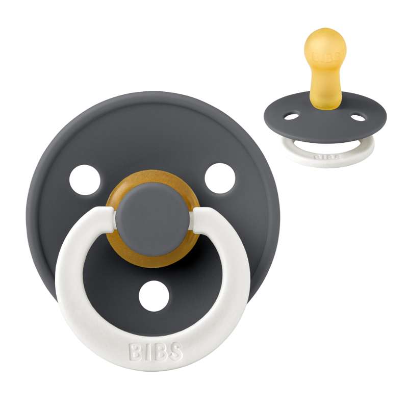 Rund Colour Sut   Str. 2   Naturgummi   Glow   Iron fra Bibs