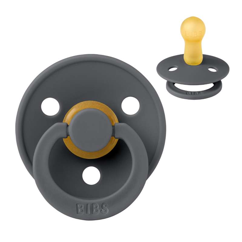 Rund Colour Sut   Str. 2   Naturgummi   Iron fra Bibs
