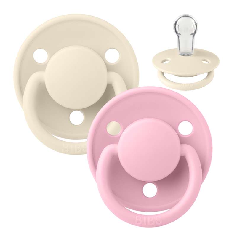 De Lux Sut   2 Pak   Onesize   Silikone   Ivory Baby Pink fra Bibs