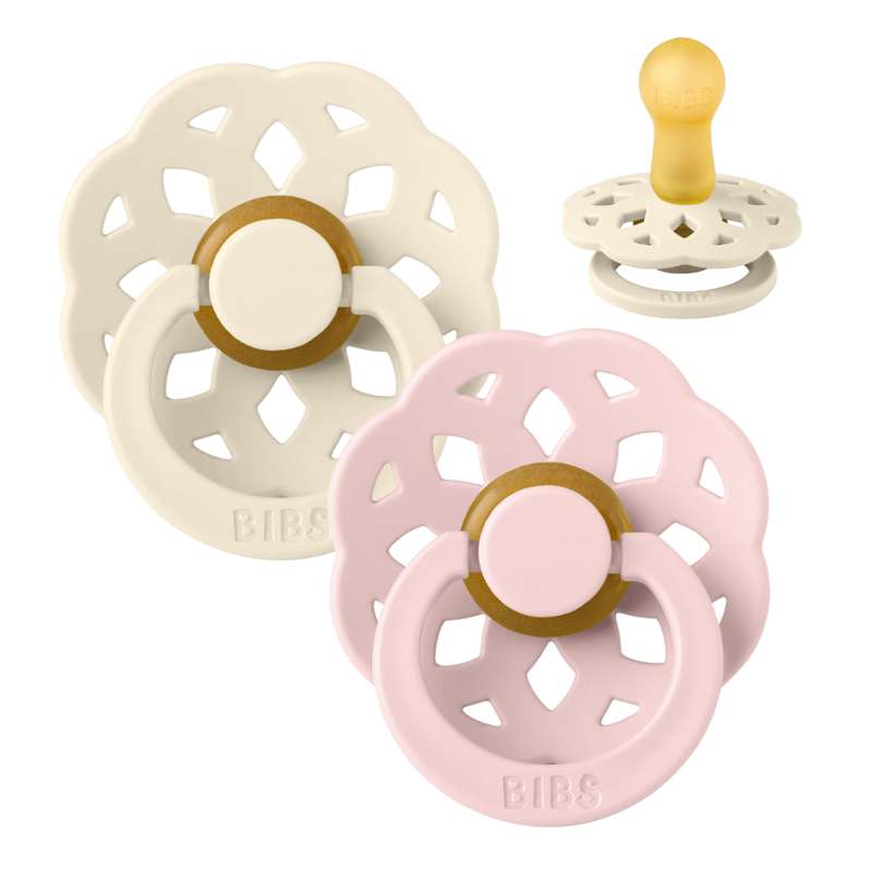 Boheme Sut   2 Pak   Str. 2   Naturgummi   Ivory Blossom fra Bibs