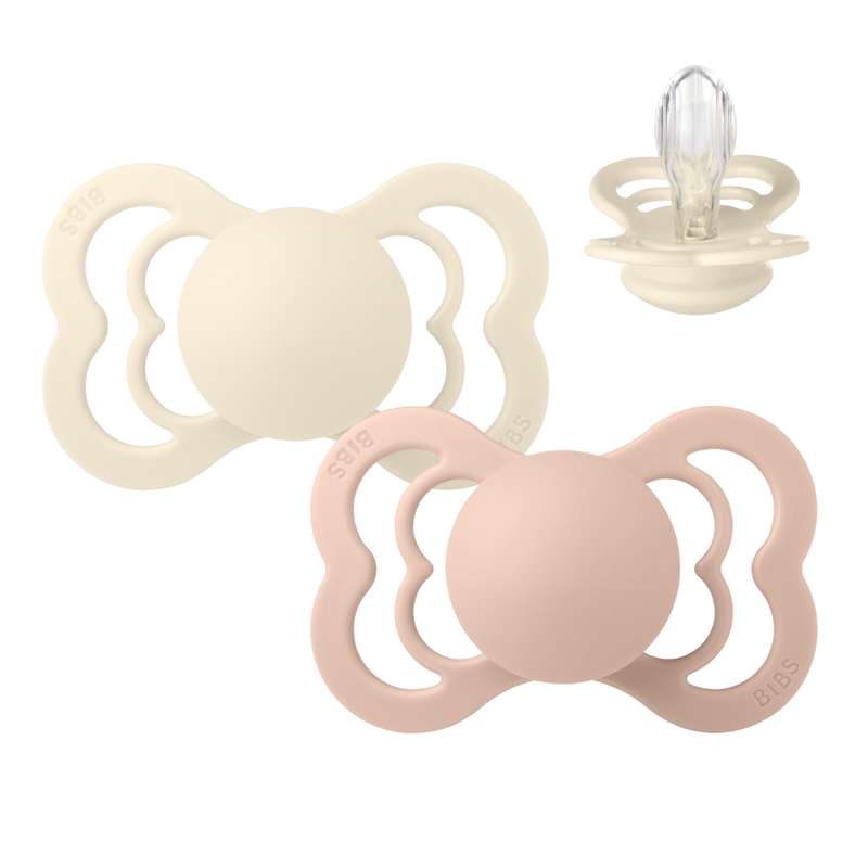 Supreme Sut   2 Pak   Str. 2   Silikone   Ivory Blush fra Bibs