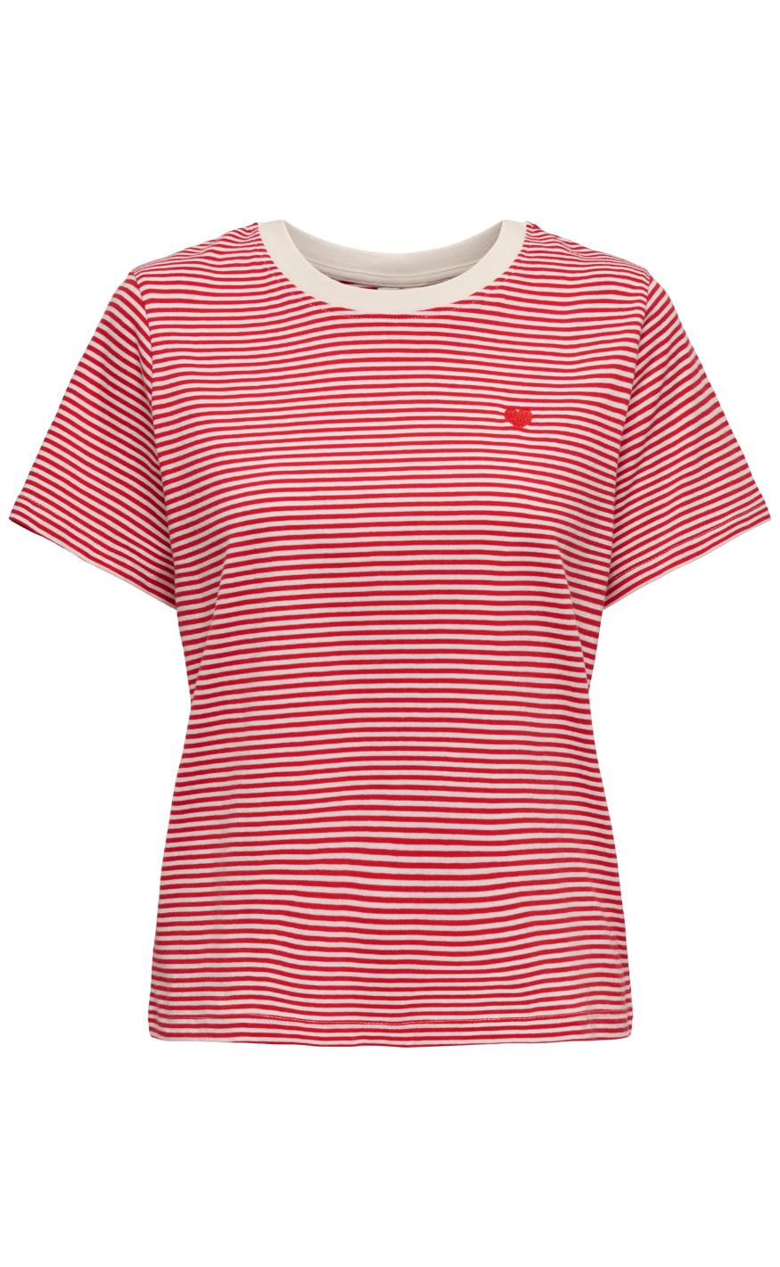Top   Pisa   Cloud Dancer  Ski Patrol Stripes & Bs Heart fra Jdy