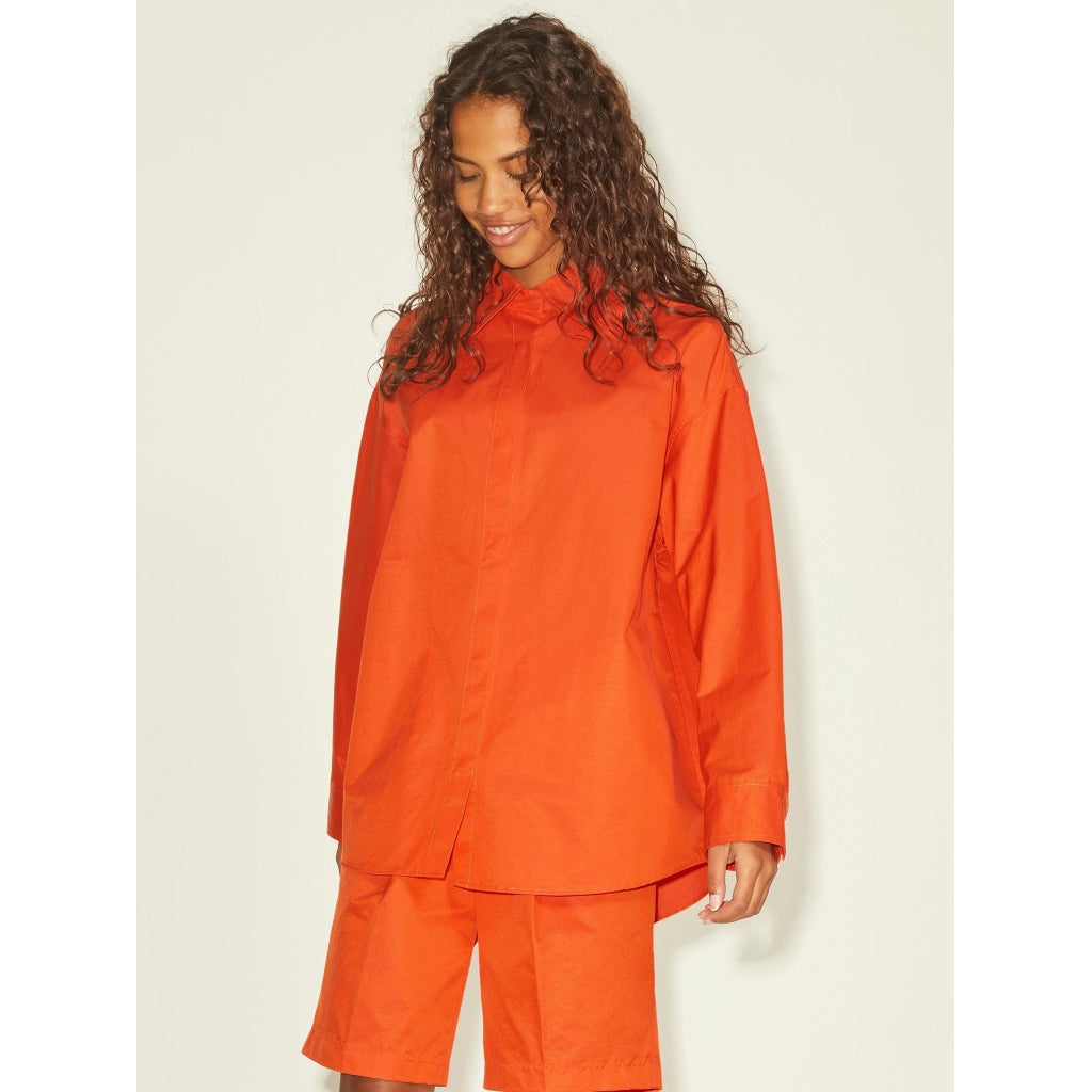 Dame Skjorte Jxiva   Red Orange fra Jjxx
