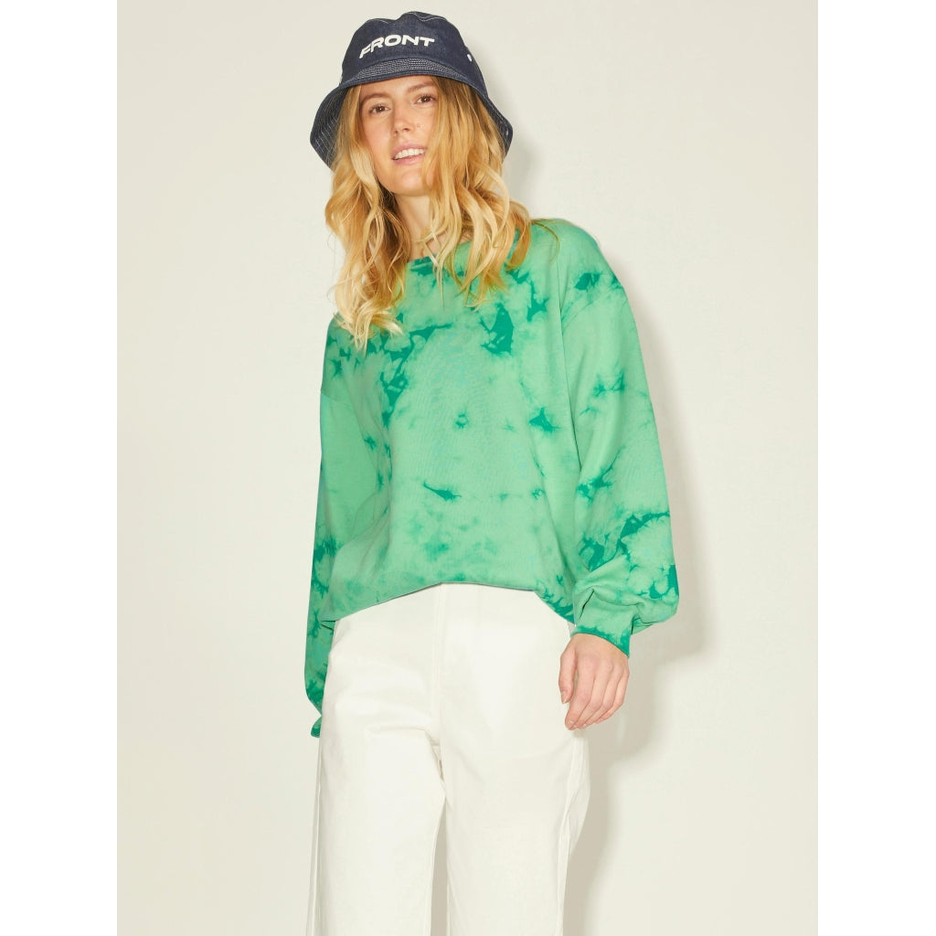 Dame Sweatshirt Jxtaylor   Absinthe Green Tie Dye Jolly Green fra Jjxx