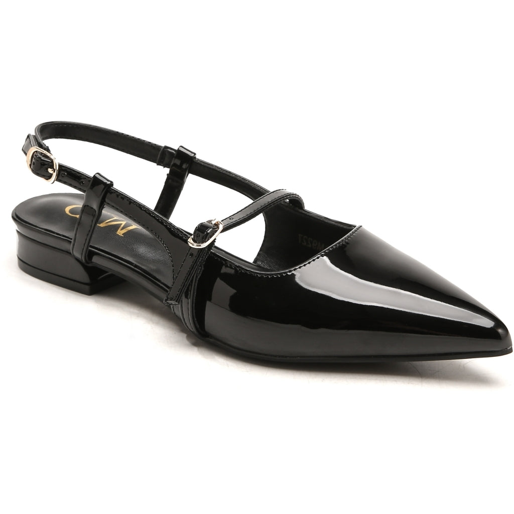 Jeanne Dame Sling Back Ballerina Sko 9227   Black fra Shoes