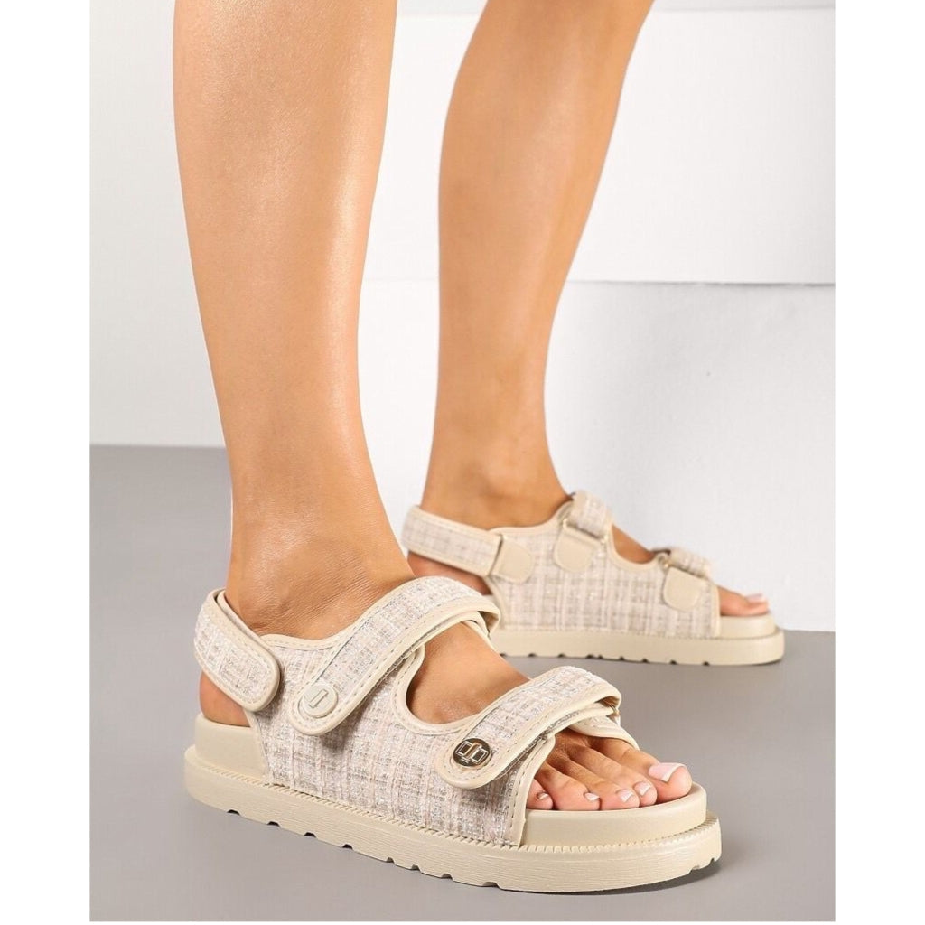 Justina Dame Sandaler Dm439   Beige fra Shoes