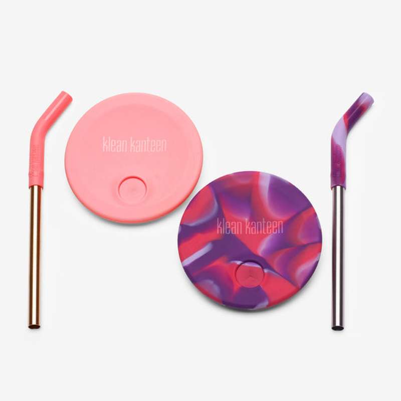 Kid Cup Sugerørslåg Til 296ml Cup   2 Pak   Pink Tie Dye fra Klean Kanteen
