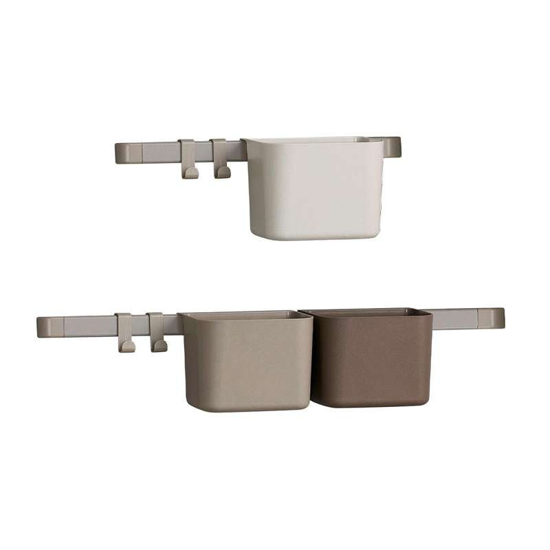 Opbevaringsholdere   3 Pak   1 Lang Og 1 Kort Skinne   Cappuccino fra Leander