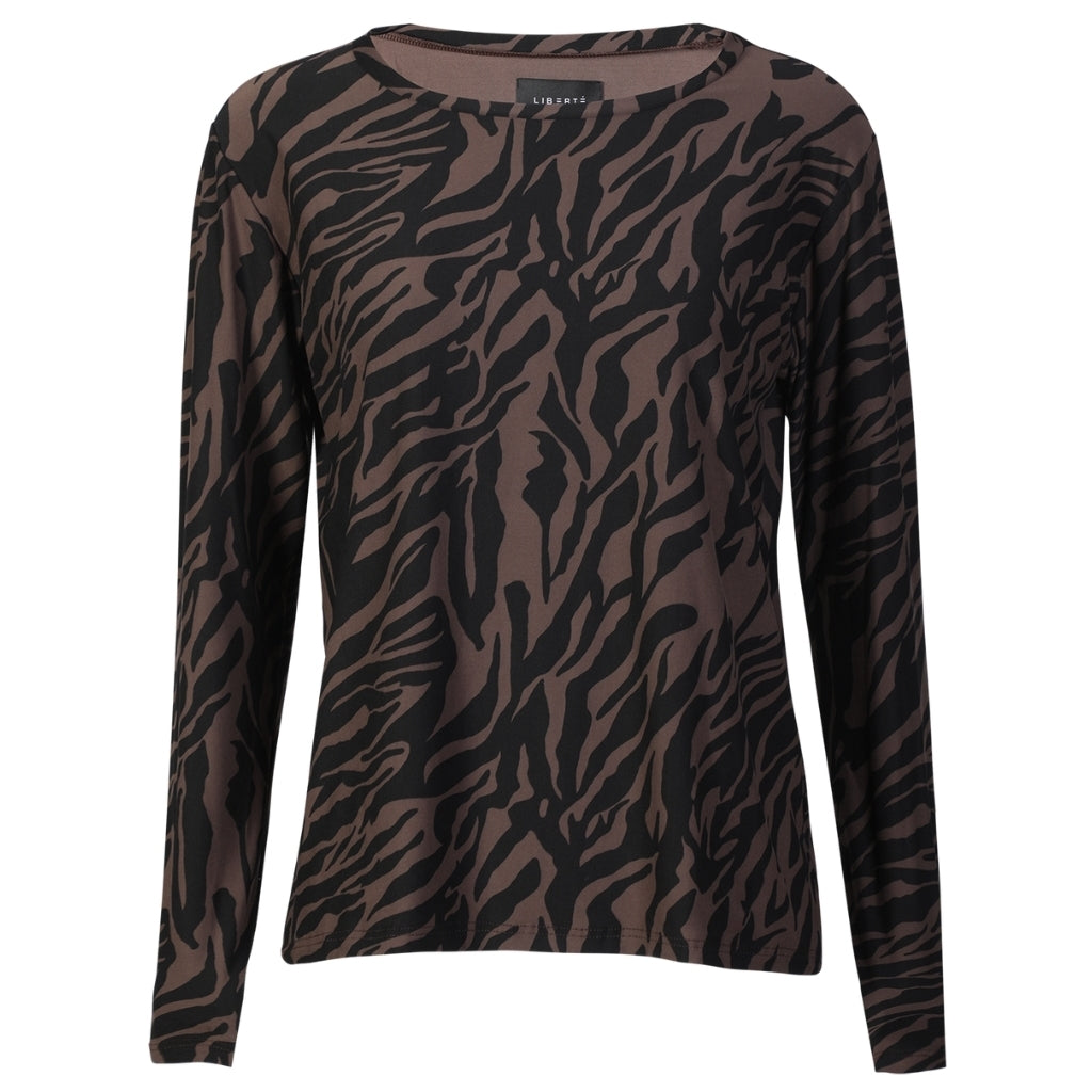 Liberte Dame Bluse Alma   Dark Brown Zebra fra Liberté