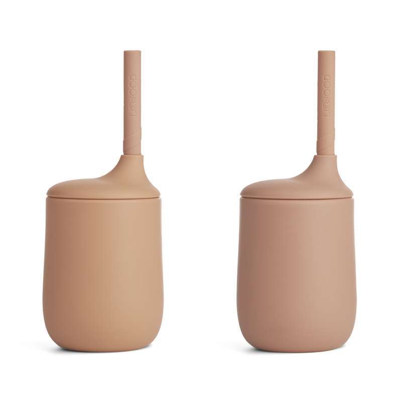 Ellis Tudkopper M. Låg Og Sugerør   2 Pak   Silikone   Tuscany Rose Pale Tuscany Mix fra Liewood