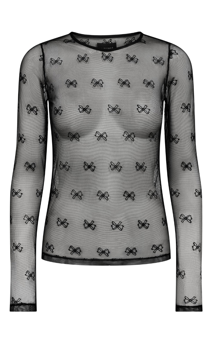 Liberte Bluse   Isa Ls Lace   Black Bow fra Liberté