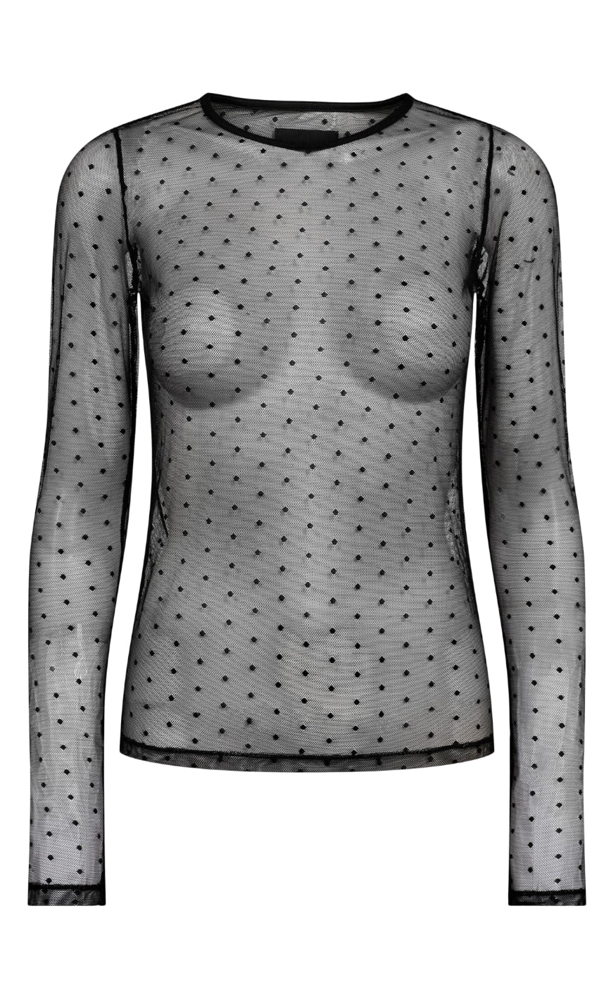 Liberte Bluse   Isa Ls Lace   Black Dot fra Liberté