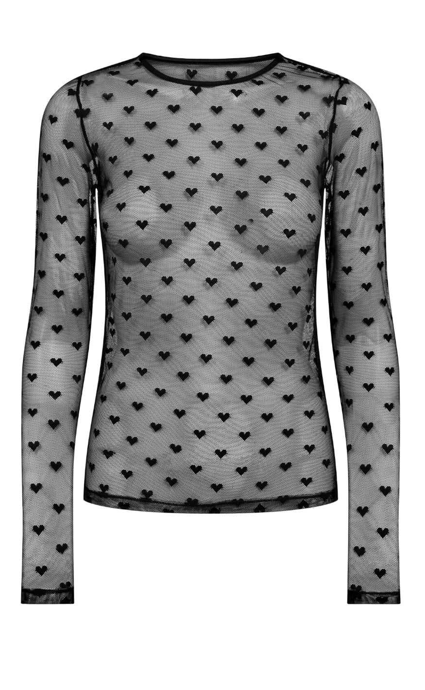 Liberte Bluse   Isa Ls Lace   Black Heart fra Liberté