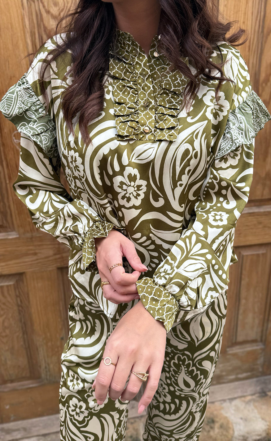 Liberte Bluse   Tia Frill   Army fra Liberté