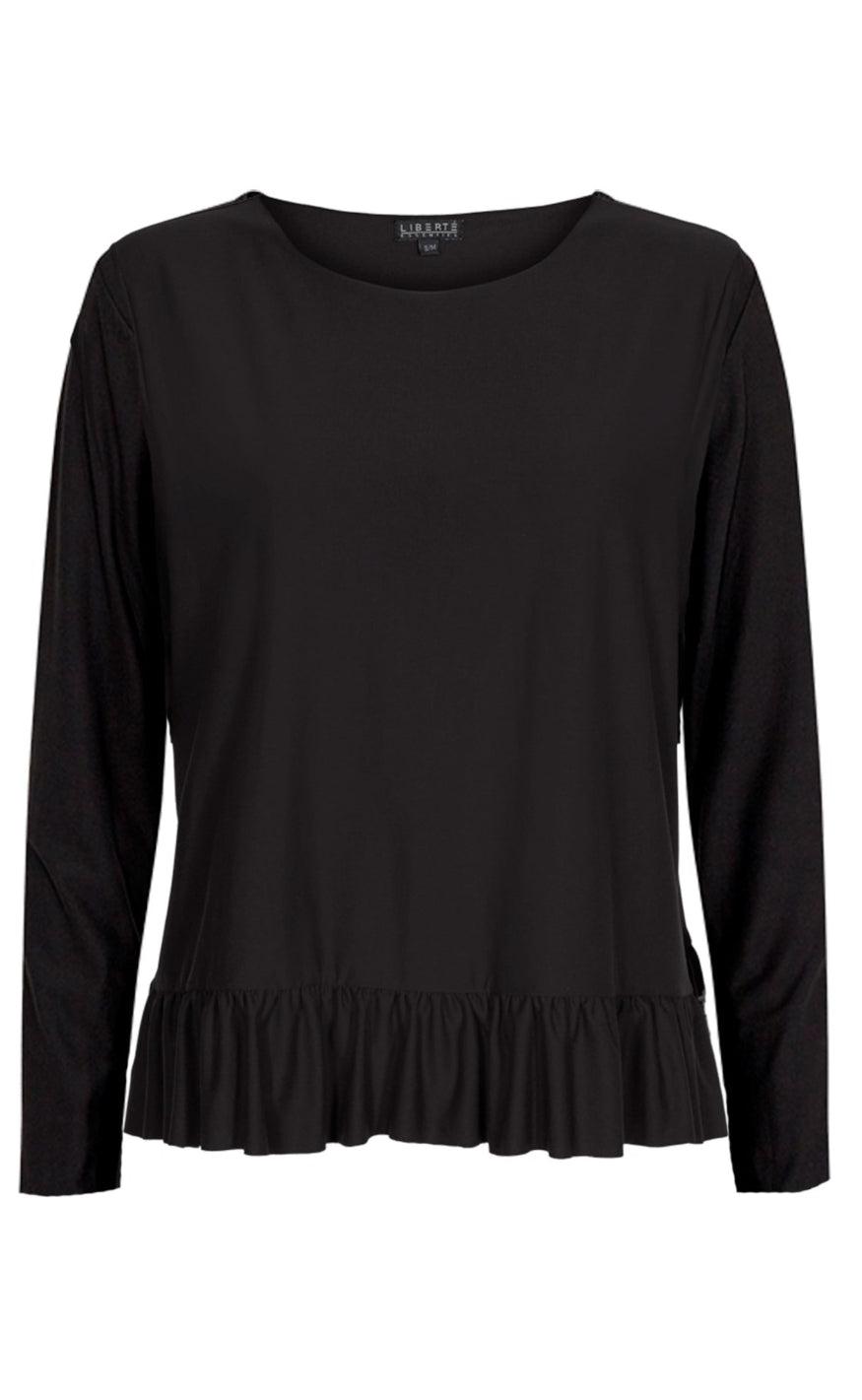 Liberte T Shirt   Alma Ls Frill   Black fra Liberté