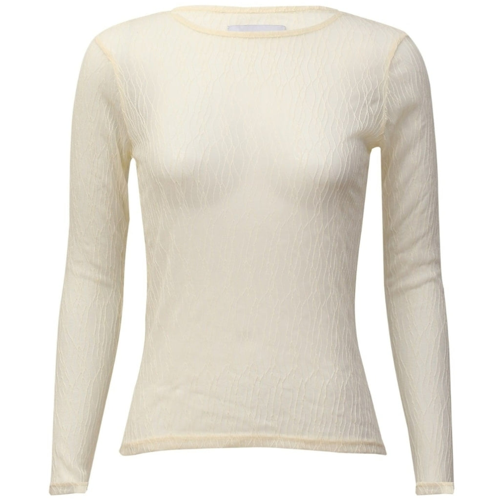 Dame Bluse 21345   Creme Lines fra Liberté