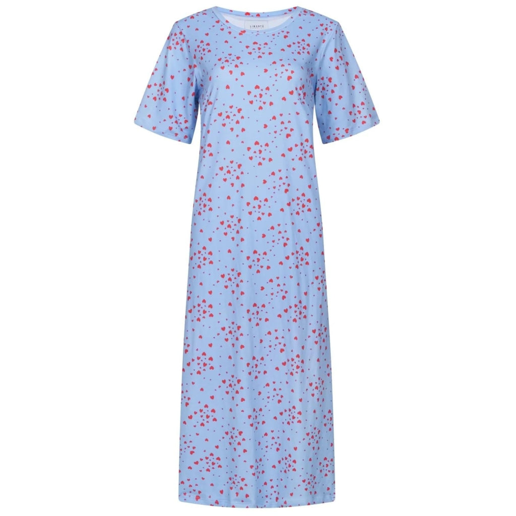 Liberte Dame Kjole Alma 9562.   Light Blue Pink Heart fra Liberté