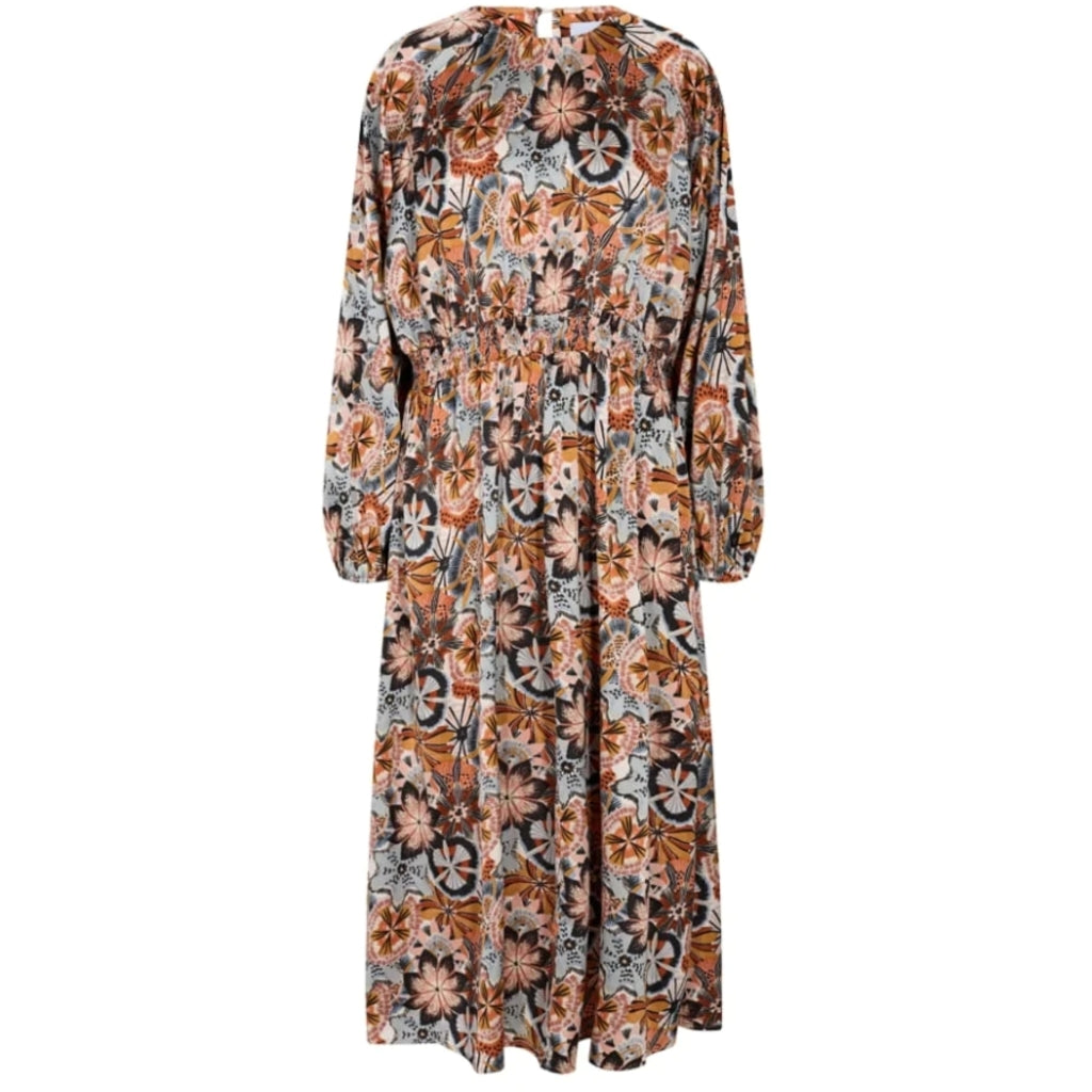 Dame Kjole Graffi   Blue Brown Flowers fra Liberté