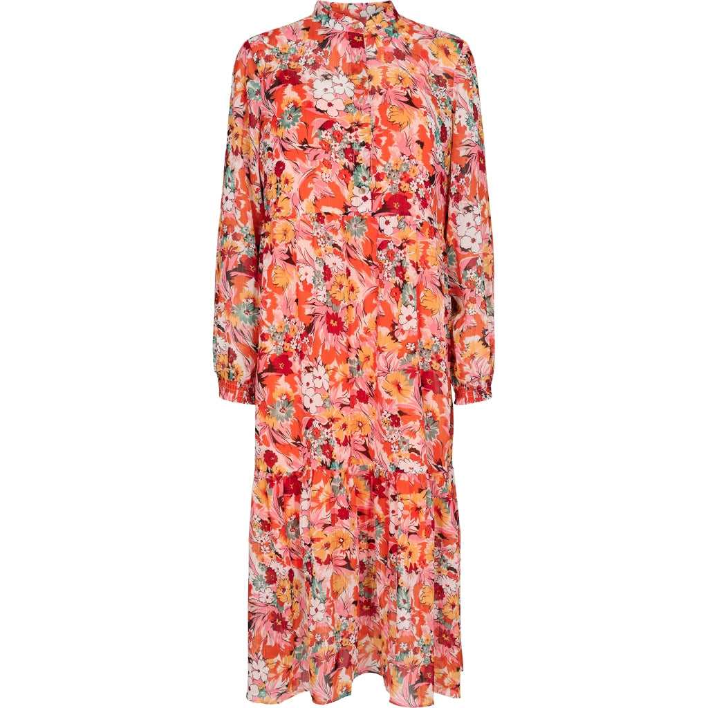 Liberte Dame Kjole Maggie   Orange Pink Flower fra Liberté