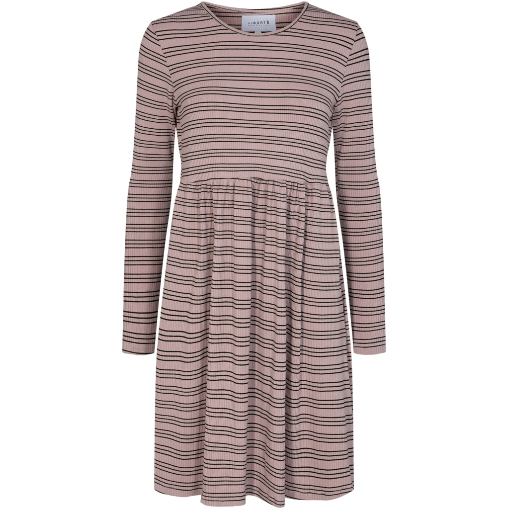 Liberte Dame Kjole Natalia Ls Frill Dress   Rose Gold Lurex fra Liberté