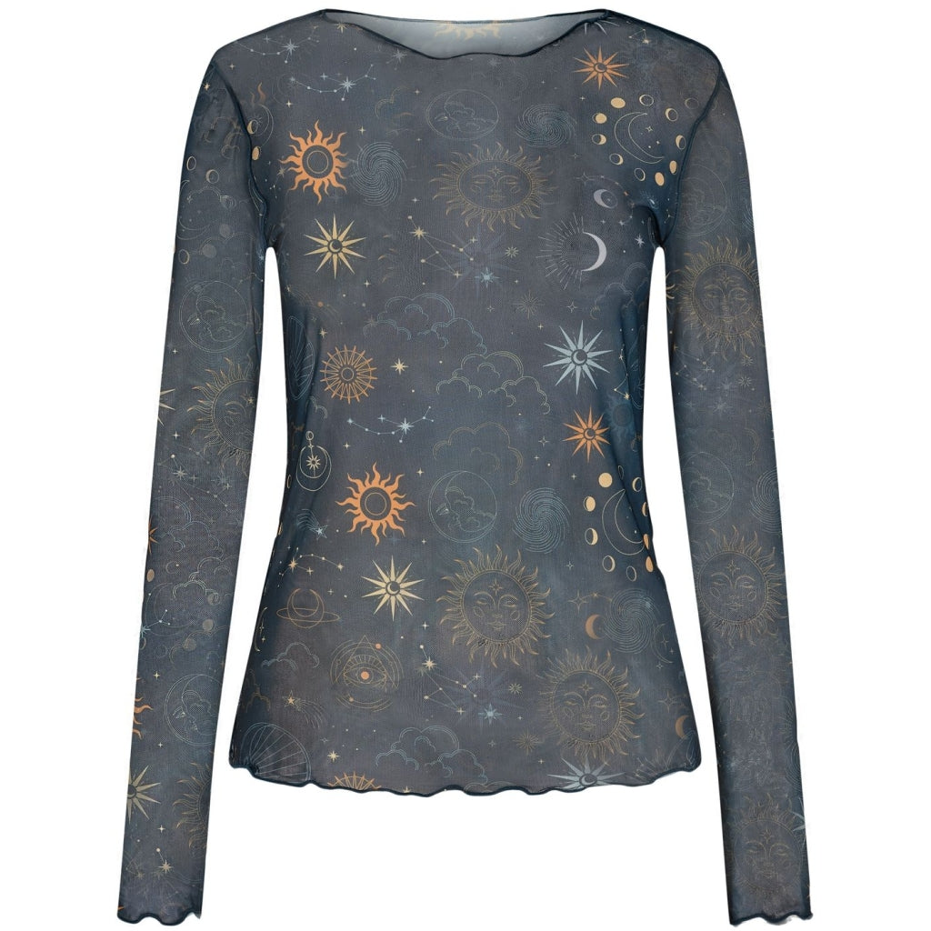 Liberte Dame Langærmet Mesh Top 4086   Nightsky Navy fra Liberté