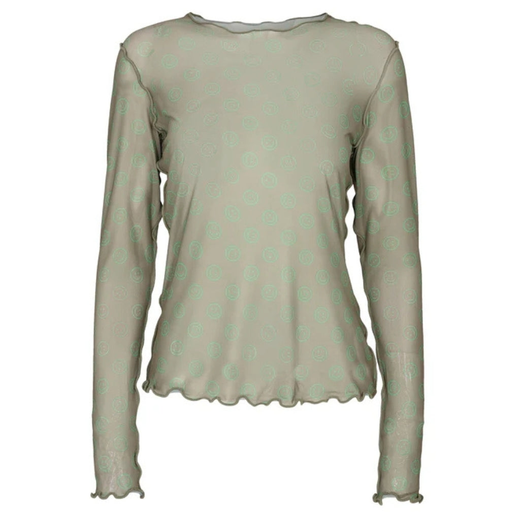 Dame Mesh Top 24086   Army Green Smiley fra Liberté