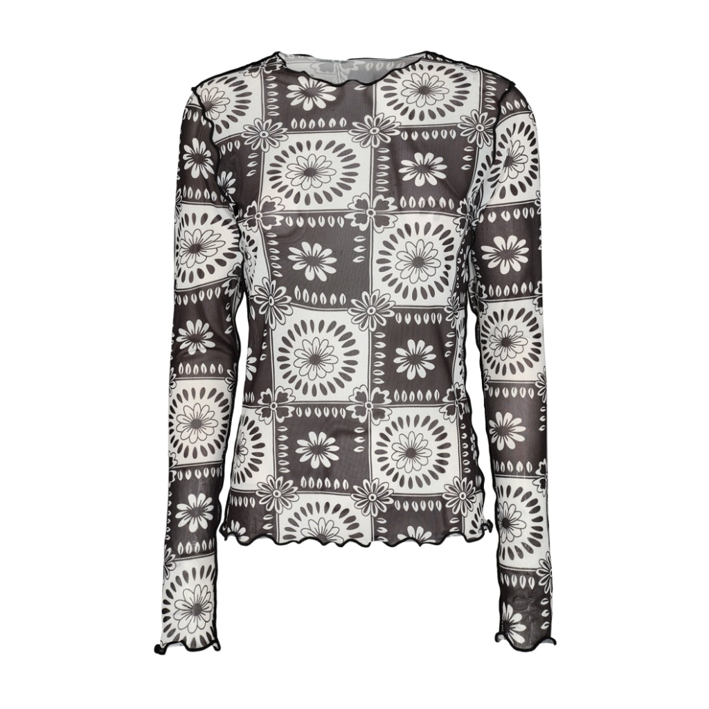 Dame Mesh Top 24086   Flower Check fra Liberté