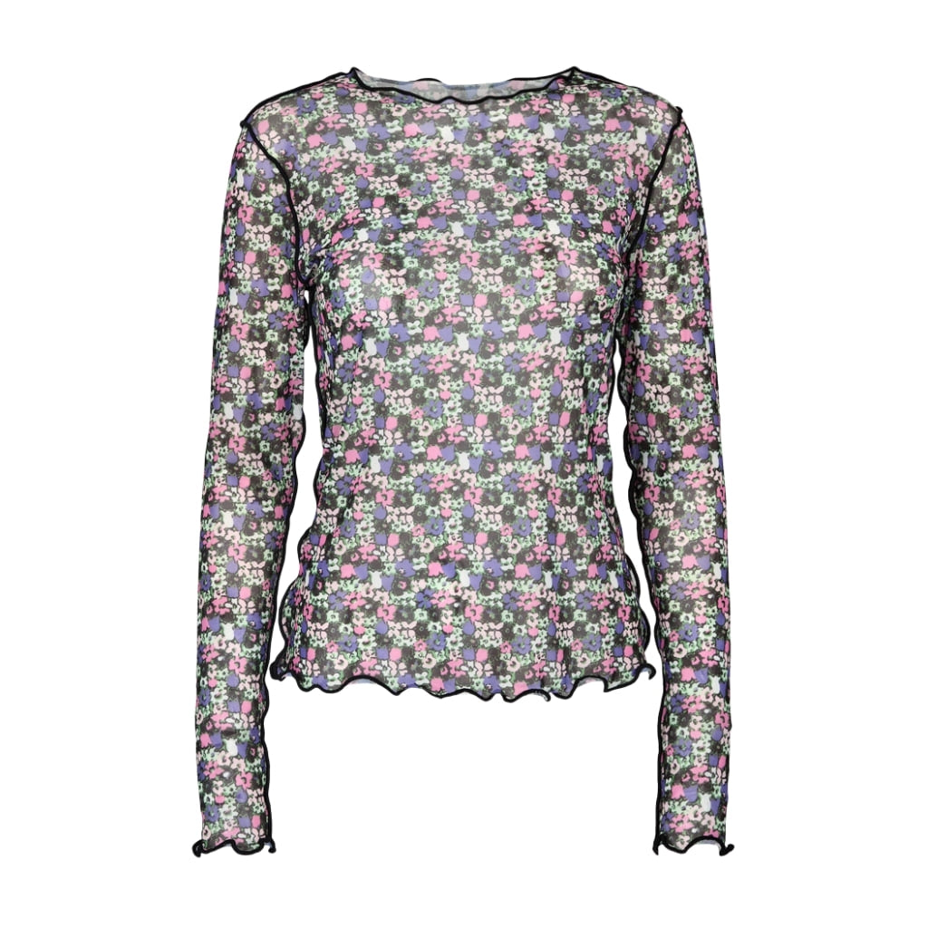 Dame Mesh Top 24086   Purple Pink Flower fra Liberté