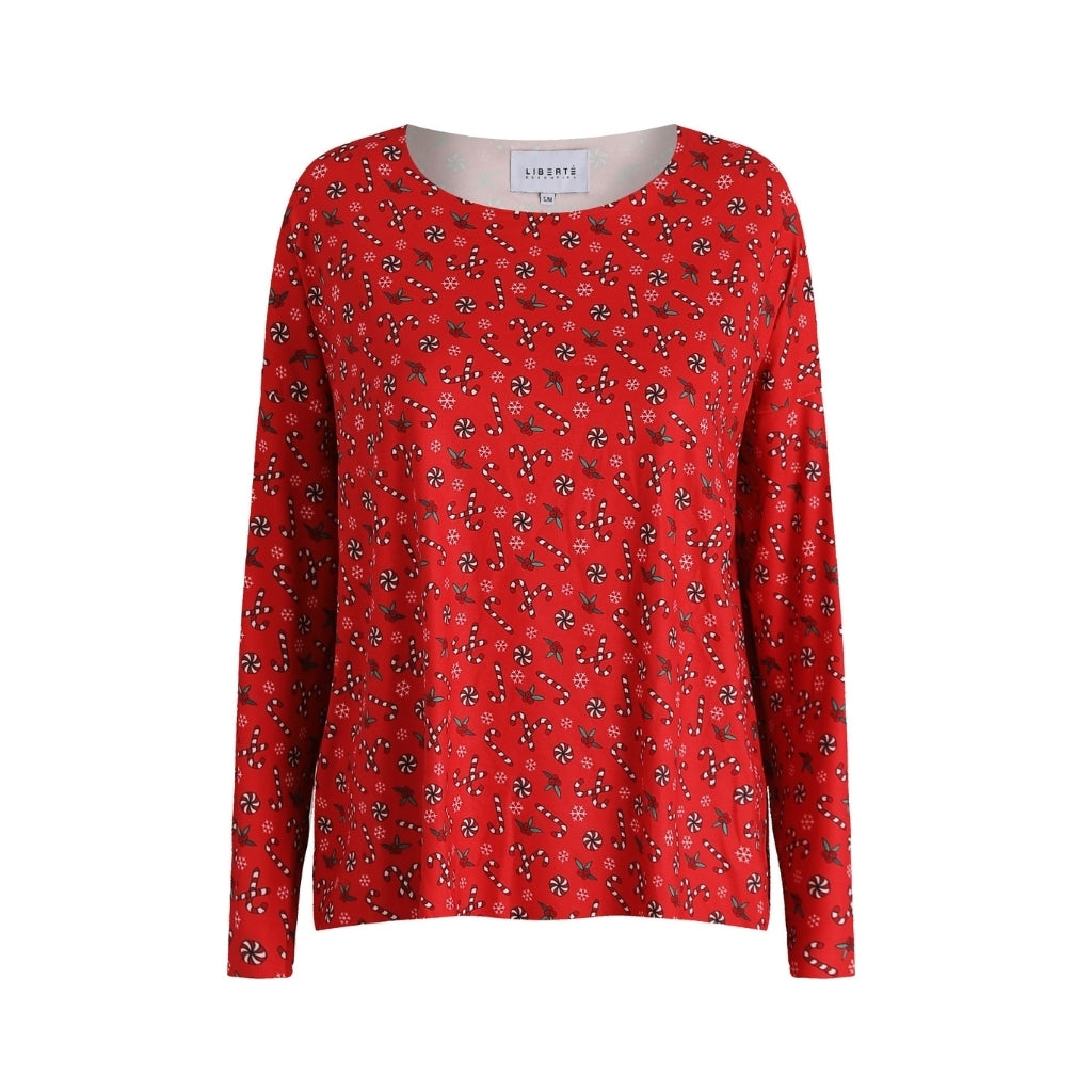 Dame Top Alma   9504   Candycane Red fra Liberté