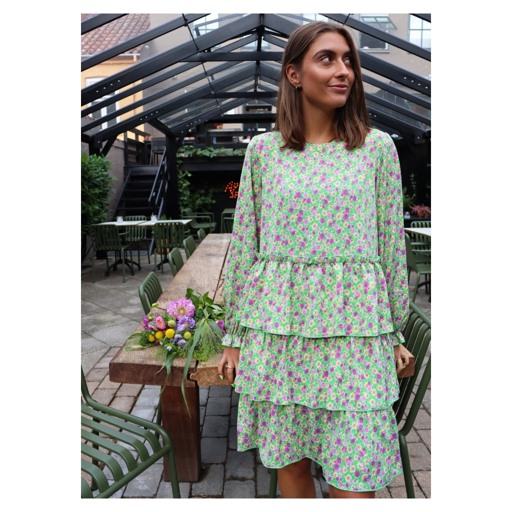 Kjole Danni Green Flower fra Liberté