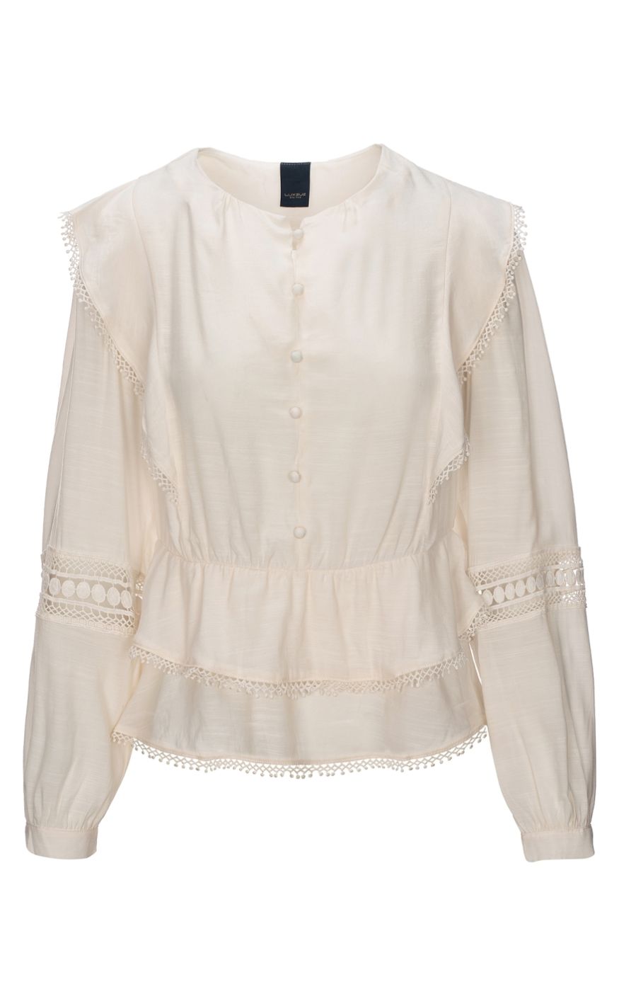 Bluse   Marleen   Buttercream fra Luxzuz