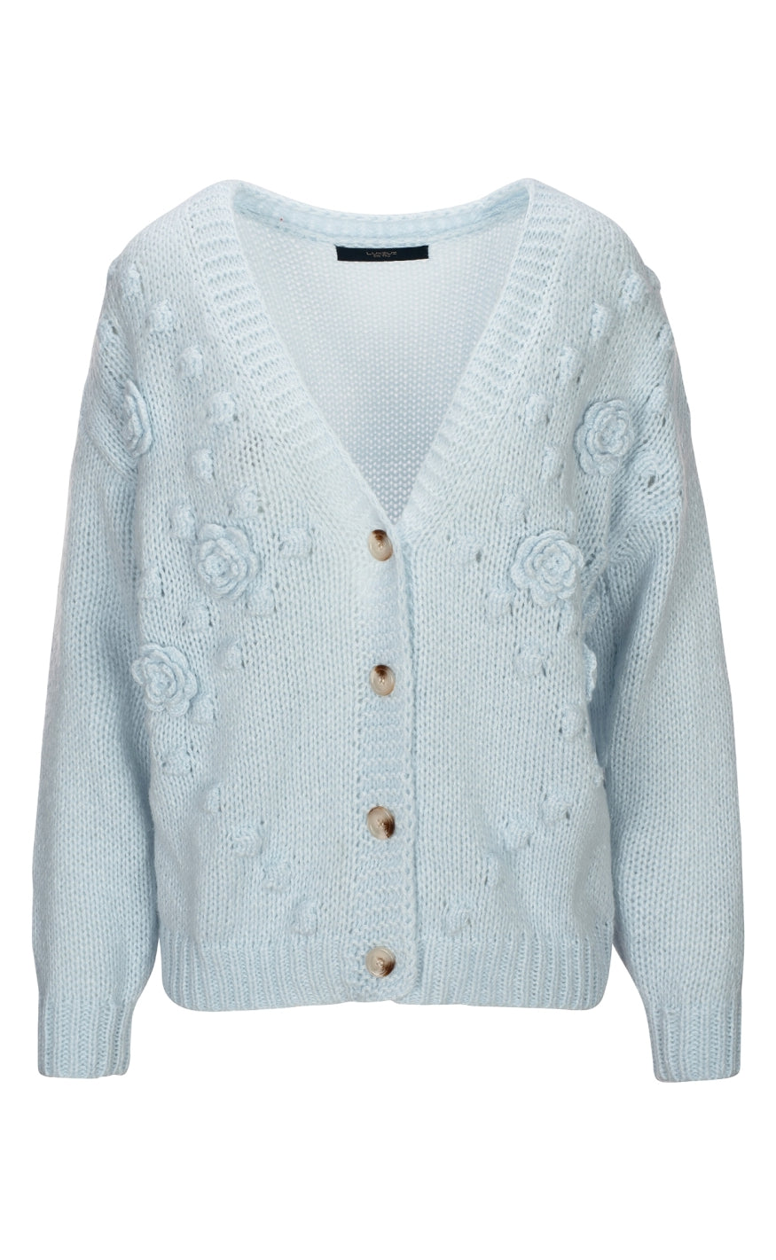 Cardigan   Bendie   Baby Blue fra Luxzuz