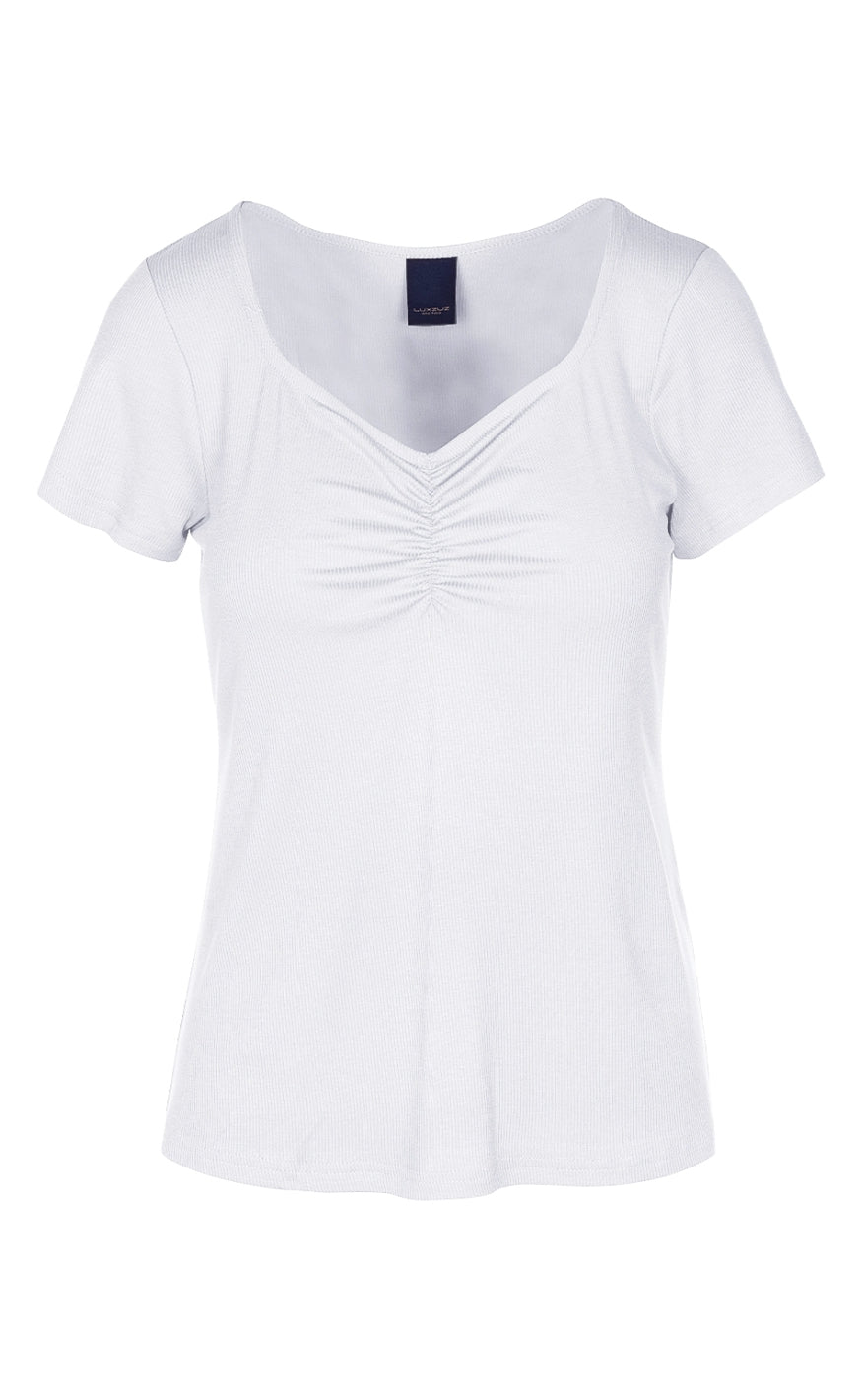 T Shirt   Klaudine   White fra Luxzuz