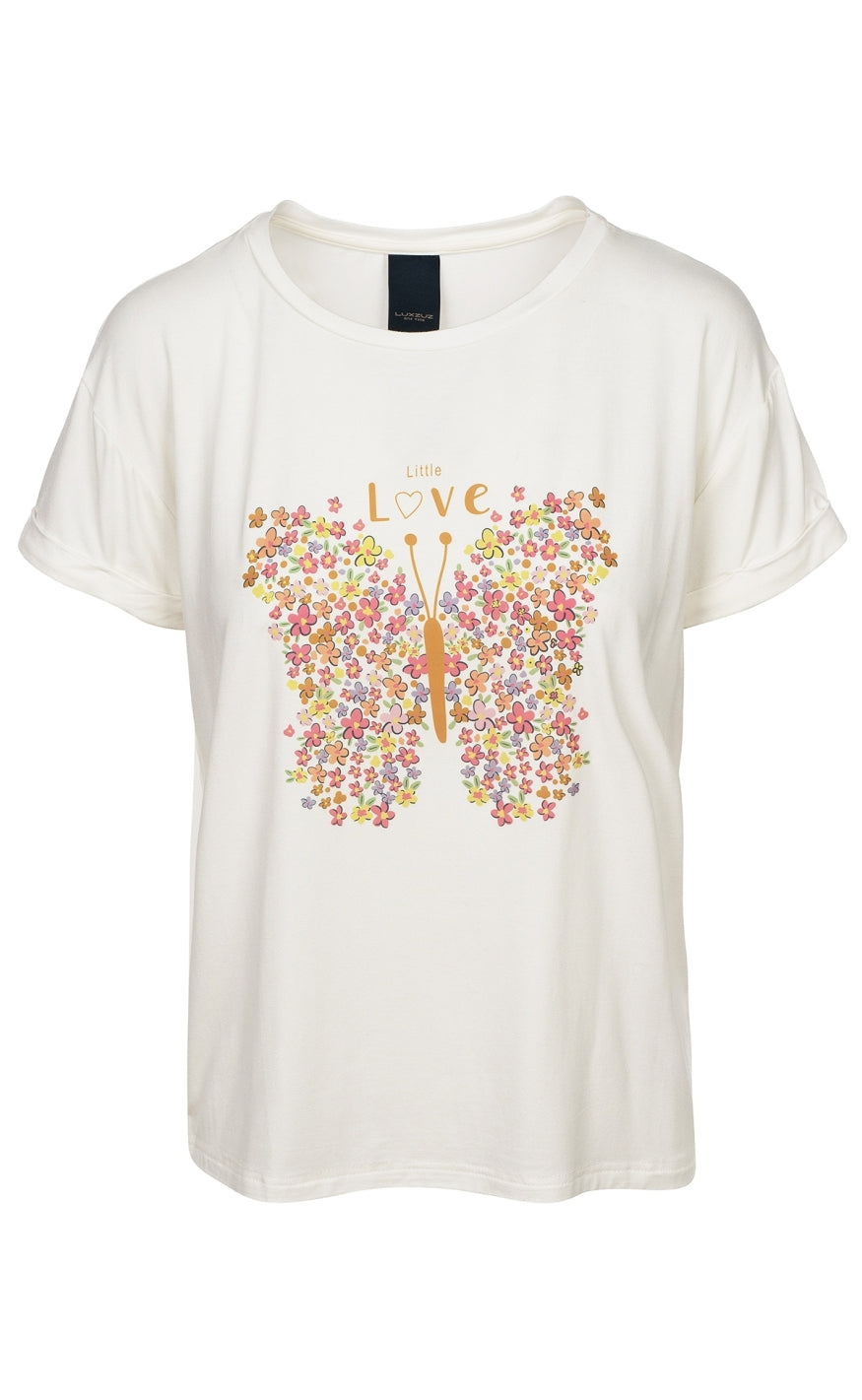 T Shirt   Love   Cream fra Luxzuz