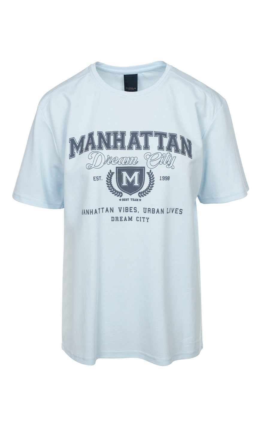 T Shirt   Mata   Baby Blue fra Luxzuz