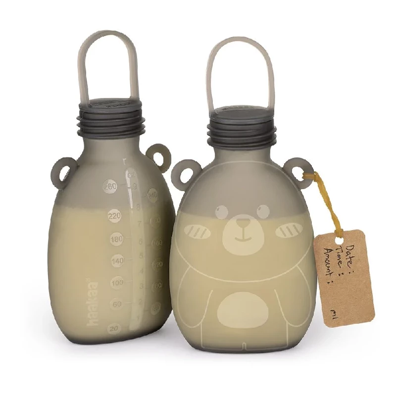 Happii Bear Silikonepose   2 Stk (260ml) fra Haakaa