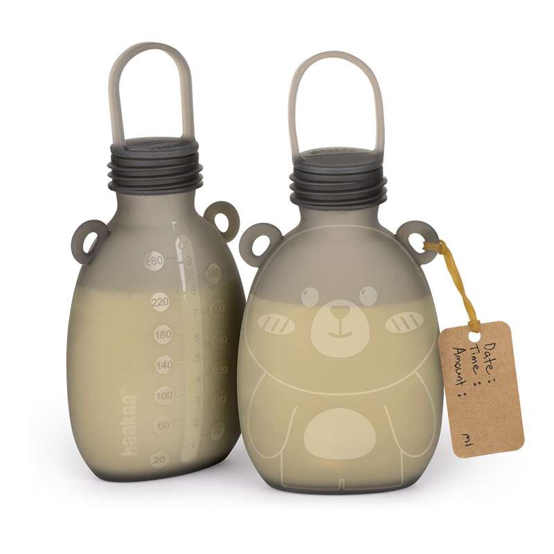 Silikonepose Til Mælk   Happii Bear   2 Stk.   260ml fra Haakaa