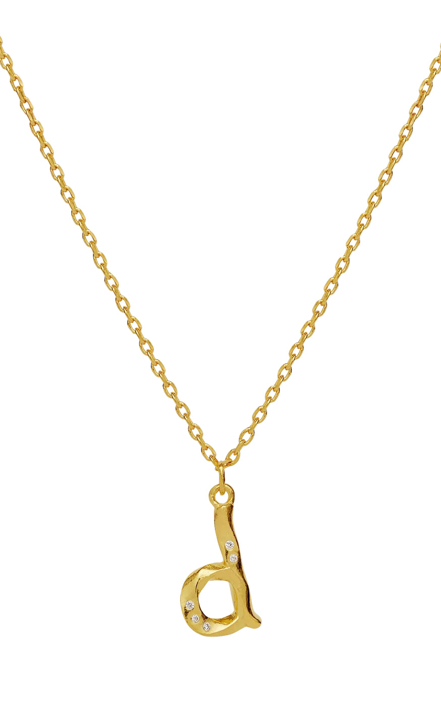 Halskæde   D Alphabet   Gold Colour fra Maanesten